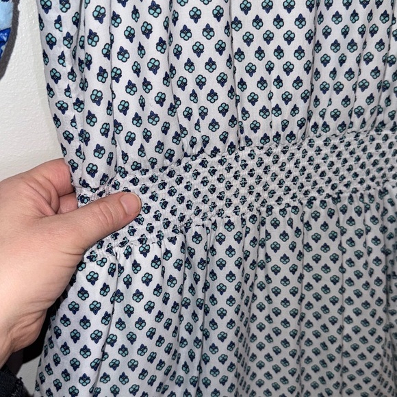 J.Crew Ferris Smocked Ruffle Cotton Voile Dress Blue White Size XS Spring - Picture 5 of 10